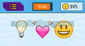 EmojiNation: Emojis Lightbulb, Heart, Smiley Answer