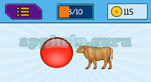EmojiNation: Emojis Red Circle, Bull Answer