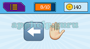 EmojiNation: Emojis Left rrow, Hand Answer