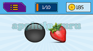 EmojiNation: Emojis Black Circle, Strawberry Answer