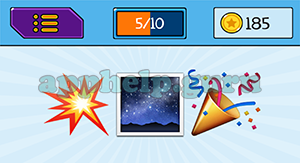 EmojiNation: Emojis Explosion, Night Sky, Party Answer