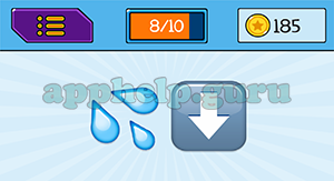EmojiNation: Emojis Water Drops, Down Arrow Answer