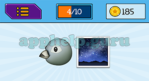 EmojiNation: Emojis Bird, Night Sky Answer
