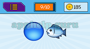 EmojiNation: Emojis Blue Circle, Fish Answer
