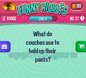 Funny Riddles: No 37 What do couches use to hold up their pants Answer