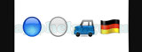 Guess The Emoji: Emojis Blue circle, White circle, Blue car, German flag Answer