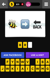 The Bumble bee flying, Right arrow, Arrow pointing left, BACK Answer