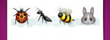 Guess The Emoji: Emojis Ladybug, Ant, Bumble bee flying, Rabbit face Answer