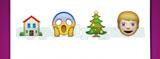 Guess The Emoji: Emojis House, Screaming, Christmas Tree with ornaments, Boy with blonde hair and blue eyes Answer