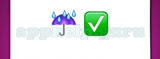 Guess The Emoji: Emojis Umbrella with rain, Check mark Answer
