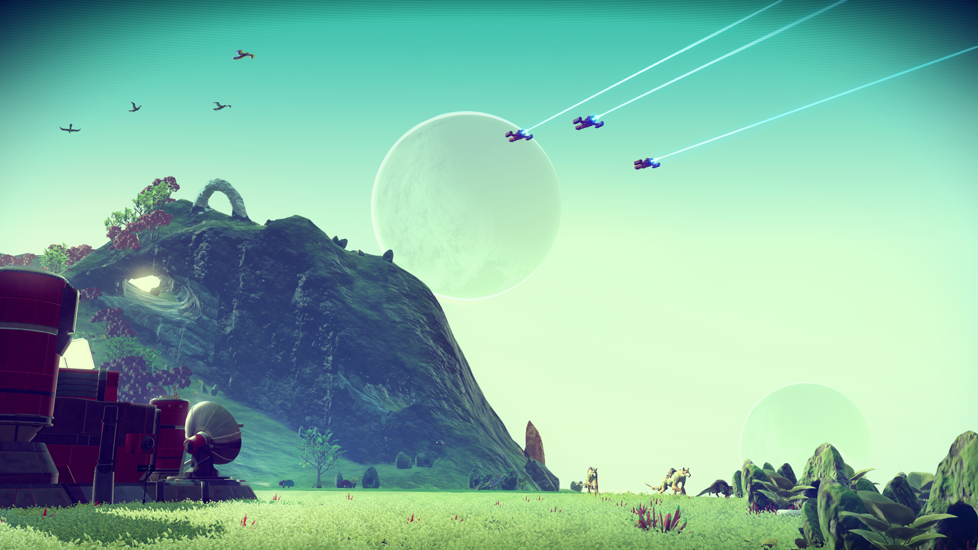Another screenshot of the minimalist world featured in No Man's Sky.