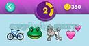 Emojination 3D: EmojiGeo 5 Puzzle 2 Cycle, Frog, Sheeps, Hearts Answer