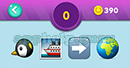 Emojination 3D: EmojiToons 3 Puzzle 0 Penguins Head, Photo, Forward Arrow Sign, World Answer