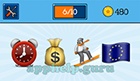 EmojiNation: Emojis Clock, Money Bag, Snowboarder, Flag  Answer