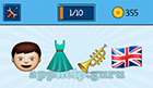 EmojiNation: Emojis Boy, Dress, Trumpet, Union Jack Flag  Answer