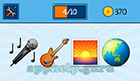 EmojiNation: Emojis Microphone, Guitar, Sun, World Map (focused on Asia)  Answer