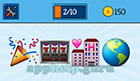 EmojiNation: Emojis Streamers, Slot Machine, Hotel, World Map (focused on America)  Answer