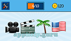 EmojiNation: Emojis Video Camera, Movie Board, Pal Tree, USA Flag  Answer