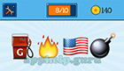 EmojiNation: Emojis Gas Pump, Fire, USA Flag, Bomb  Answer